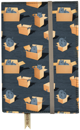 Блокнот в текстильной обложке "Коты в коробках"