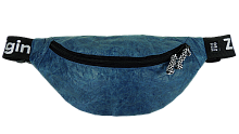 Сумка на пояс крафт-текстиль (синяя)