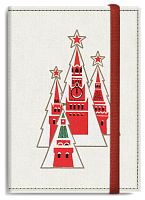 Обложка на паспорт "Елки Кремль" (текстиль)