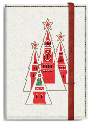 Обложка на паспорт "Елки Кремль" (текстиль)