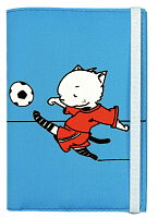 Обложка на паспорт "Кот и футбол" (текстиль)
