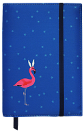 Блокнот в текстильной обложке "Фламинго на синем"