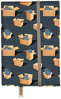 Блокнот в текстильной обложке "Коты в коробках"