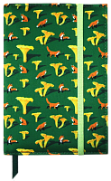 Блокнот в текстильной обложке "Лисички и грибы"