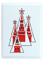 Обложка на паспорт "Елки Кремль" (пластик)