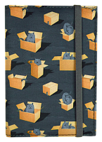 Обложка на паспорт "Коты в коробках" (текстиль)